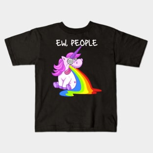 Unicorn Solitude: A Majestic Escape from Humanity Kids T-Shirt